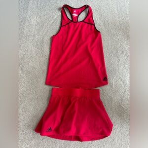 🤍Adidas Dark Pink Tennis Skirt and Top Set🤍